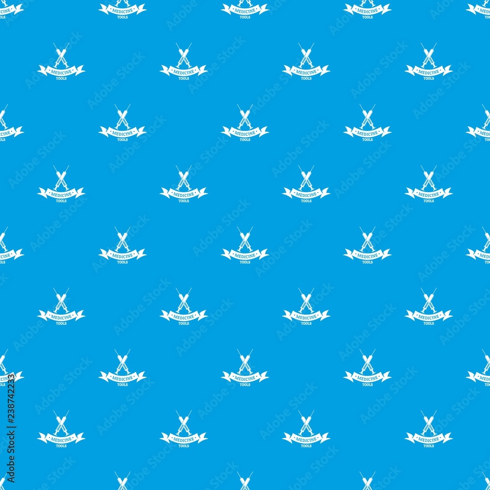 Fototapeta premium Medical equipment pattern vector seamless blue repeat for any use