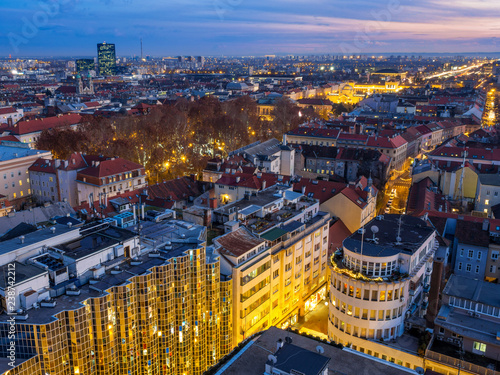 Modern Zagreb at night