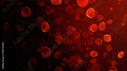 Konstfotografi Red blood cells travel in an artery