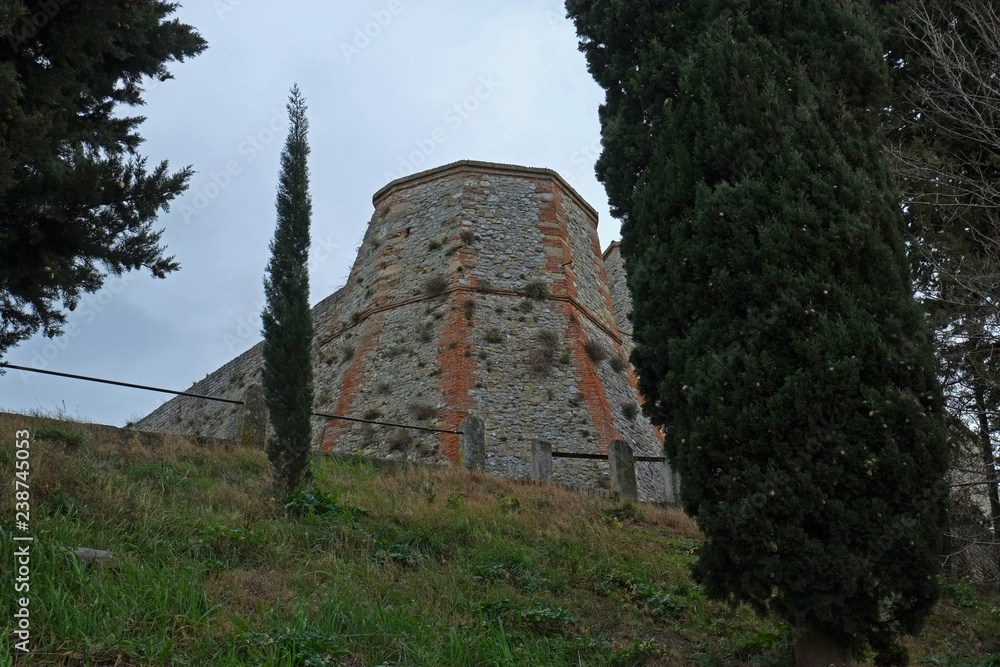 Medieval castle walls in Verucchio, Italy Medieval castle walls in Verucchio, Italy