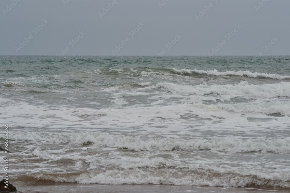 The incredible seascaping view of beach with blue sea in morocco in summer The incredible seascaping view of beach with blue sea in morocco in summer