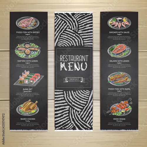 Chalk drawing restaurant menu design