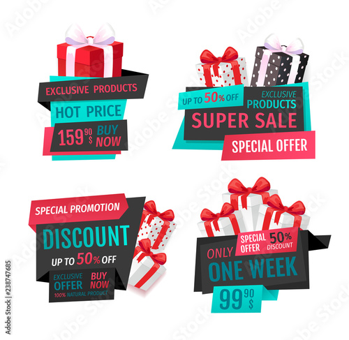 Mega Discount, Exclusive Product Sale Banners Set