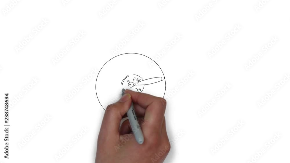 The airplane drawing animation The airplane drawing animation
