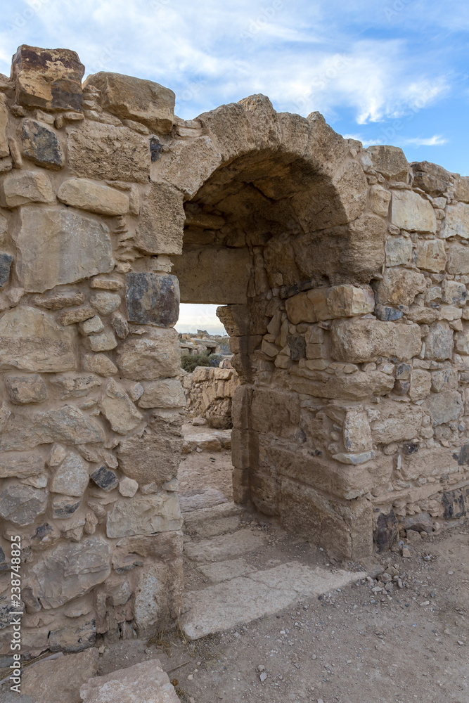 The ruins  of houses on the historical archaeological site Umm ar-Rasas near Madaba city in Jordan