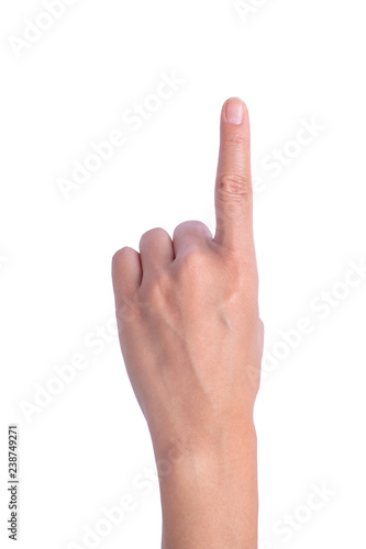 Isolated image of human hand sign or symbol in white background