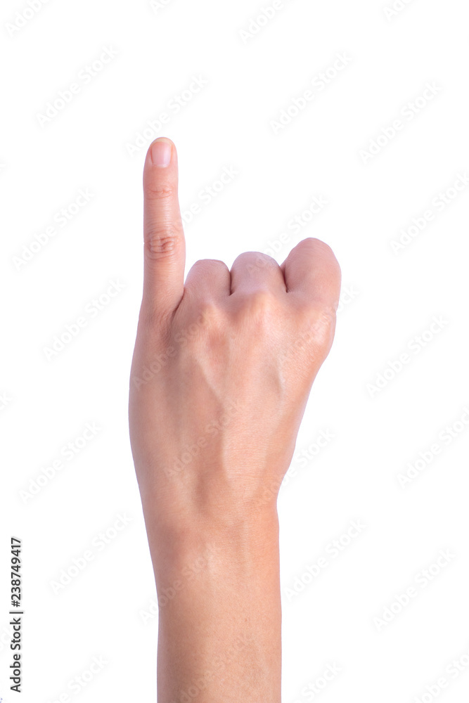 Isolated image of human hand sign or symbol in white background Isolated image of human hand sign or symbol in white background