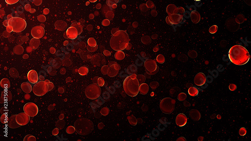 Картината върху платно Health life and science, red blood cells traveling through a vein