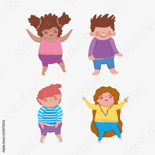 set girls and boys friends wth hairstyle
