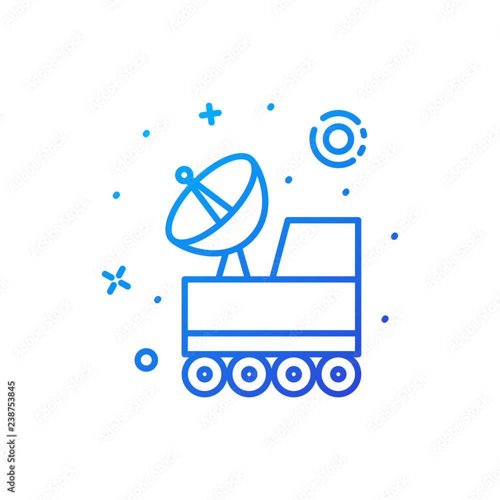 Lunar rover vector icon outline style Lunar rover vector icon outline style