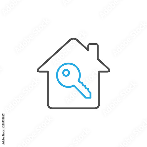 House key vector icon outline style