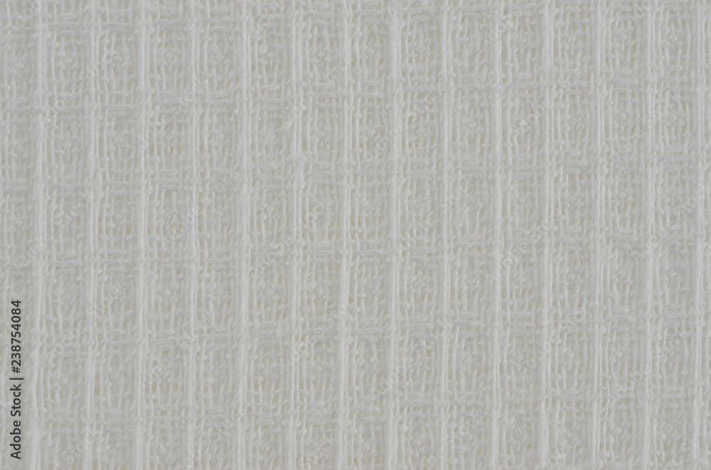 Close up shot of fabric white single towel Close up shot of fabric white single towel