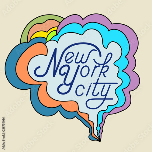 New York city.Classic psychedelic 60s and 70s poster.