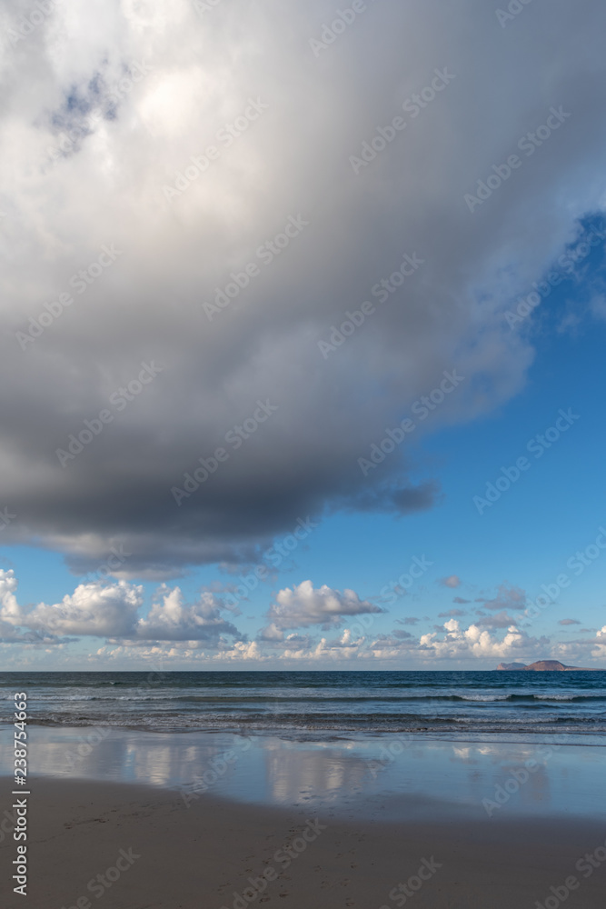 Clouds hovering over the beach