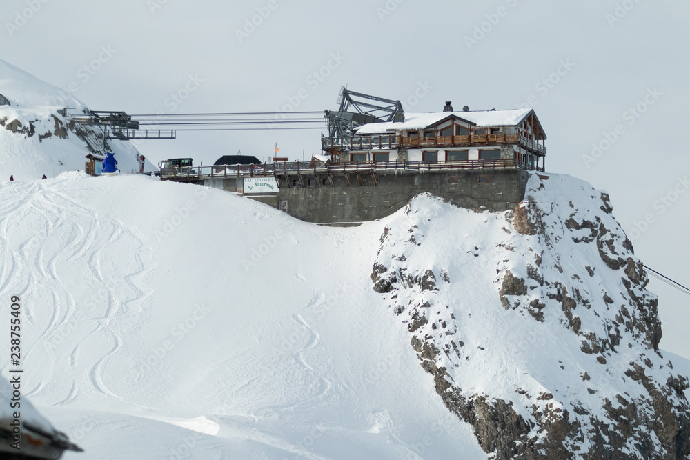 Courchevel Ski Resort Les 3 Vallees Rhone Alpes Savoie France La Saulire Cablecar to the top Courchevel Ski Resort Les 3 Vallees Rhone Alpes Savoie France La Saulire Cablecar to the top