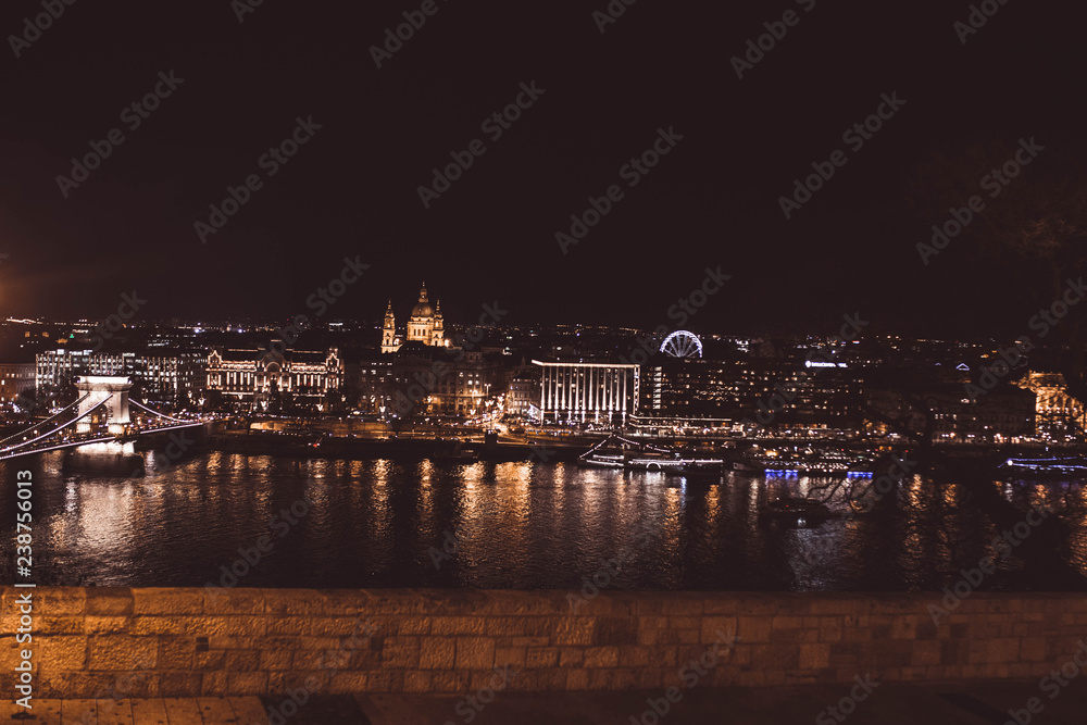 View of Budapest at night, Hungary