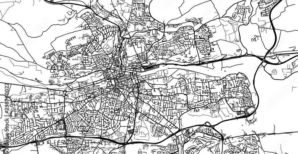 Obraz premium Urban vector city map of Cork, Ireland
