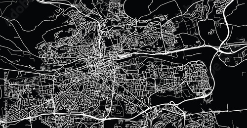 Obraz na płótnie Urban vector city map of Cork, Ireland
