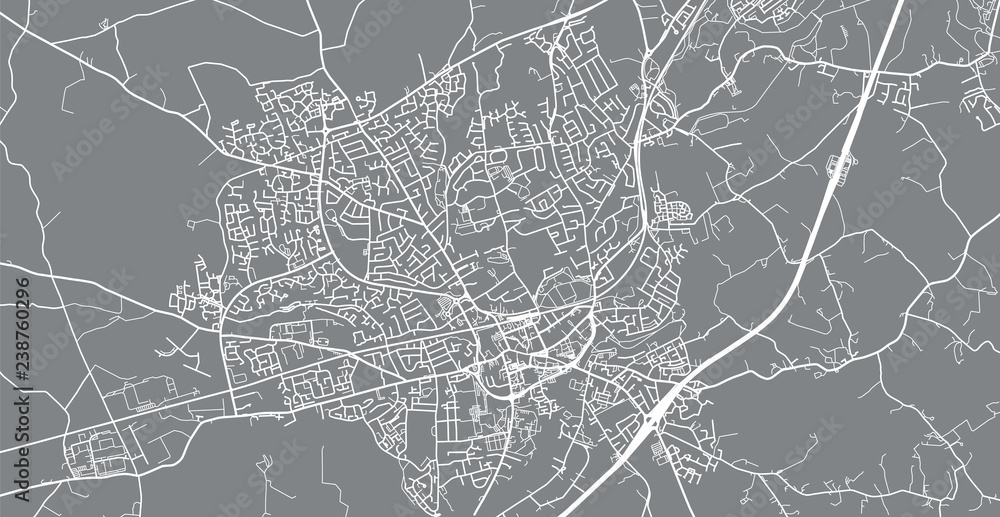 Valokuva Urban vector city map of Lisburn, Ireland