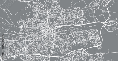 Wallpaper Mural Urban vector city map of Cork, Ireland