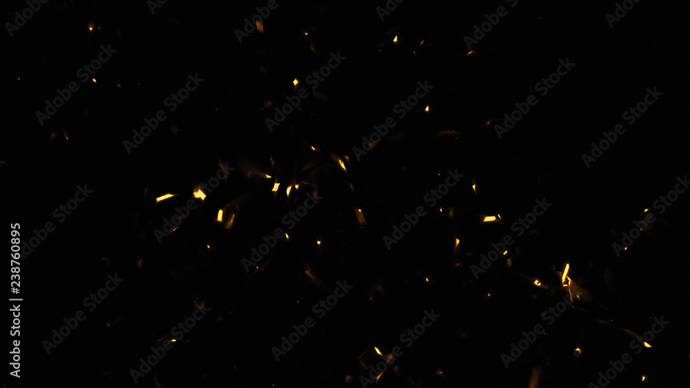 Colorful particles effect dust debris isolated on black background, motion powder spray burst in dark texture Colorful particles effect dust debris isolated on black background, motion powder spray burst in dark texture