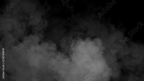 Mgła i efekt mgły na czarnym tle. Tekstury dymu