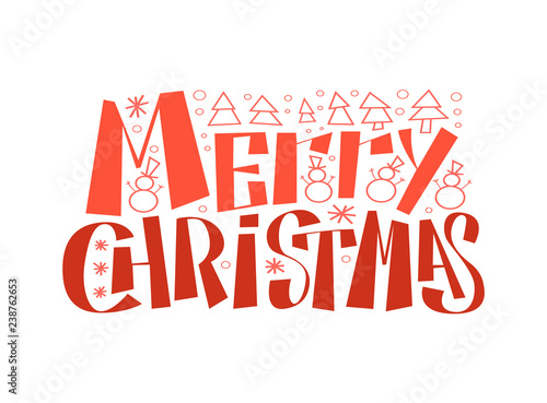 Merry Christmas 2019 Typographic Emblem Vector