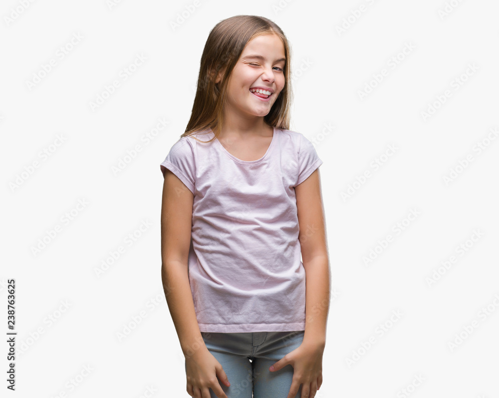 Obraz premium Young beautiful girl over isolated background winking looking at the camera with sexy expression, cheerful and happy face.