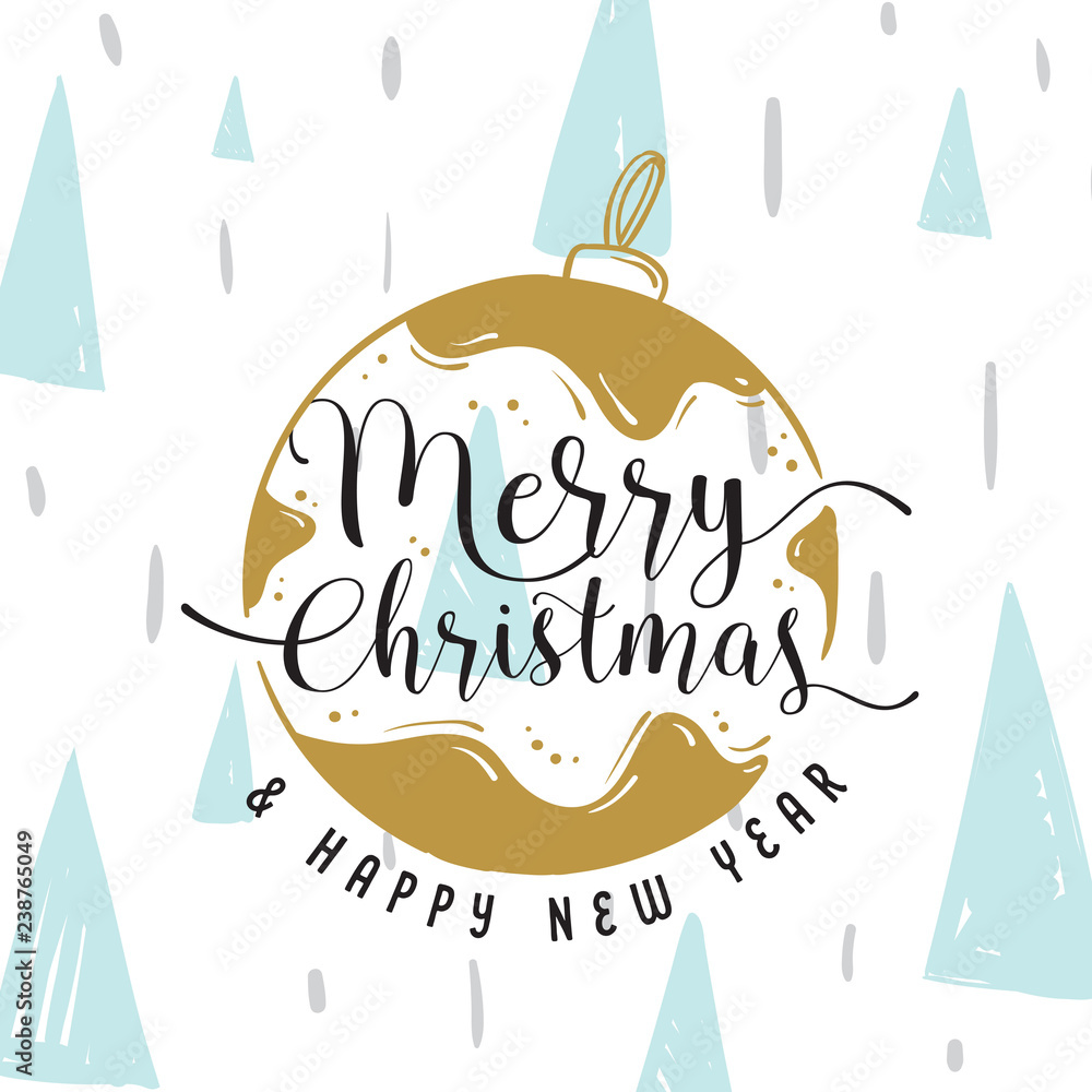 Fototapeta premium Merry Christmas typography.