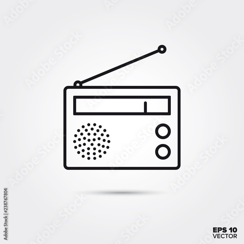 Portable radio vector line icon