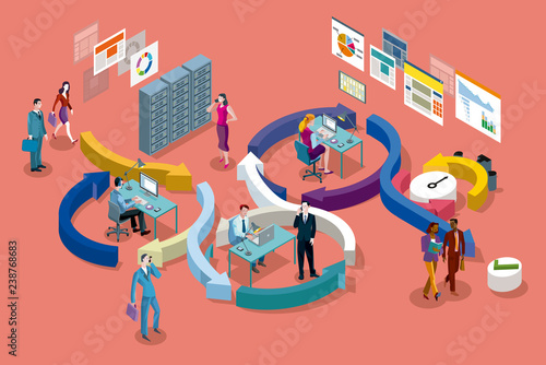 Agile Development Method Isometric