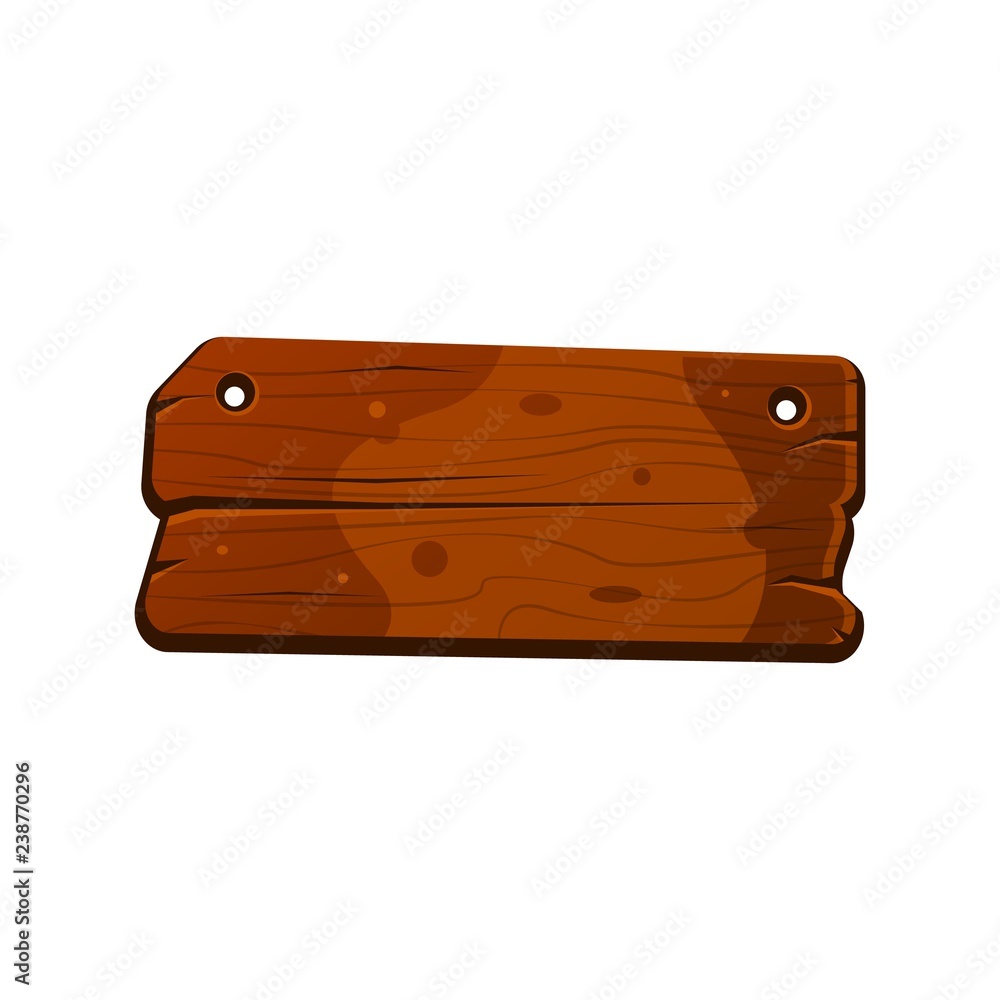 Cartoon wood sign board with holes. Old west wood plank. Welcome board. Plank for banners or messages. Vector wood board isolated on white background. Cartoon wood sign board with holes. Old west wood plank. Welcome board. Plank for banners or messages. Vector wood board isolated on white background.