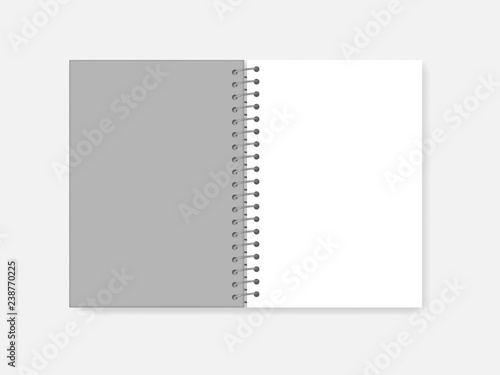 Gray hard plastic cover A4 diary, wire bound blank white page notepad