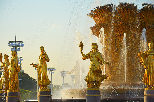 Moscow, Russia - 15 September, 2018: VDNKh, Fountain of Friendship of Peoples
