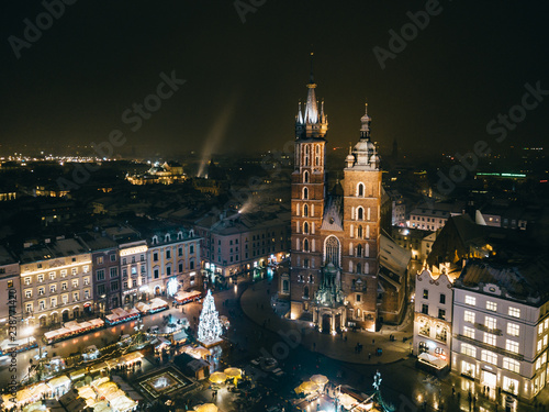 Obraz na płótnie Kraków Rynek z powietrza w salonie