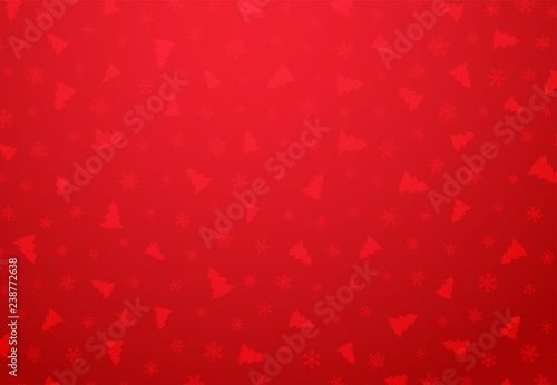 Christmas vector background with snowflakes and spruces