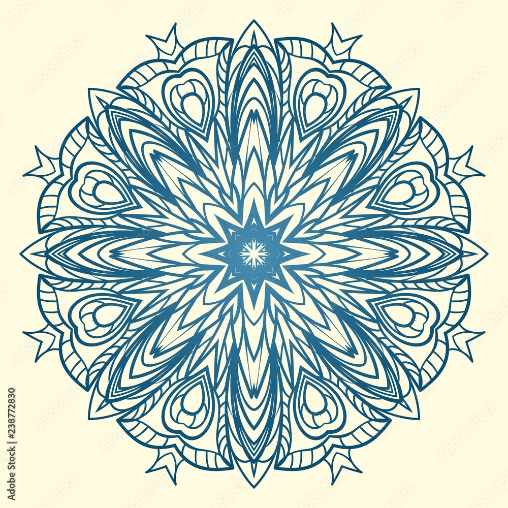 Ornamental round lace. Sacred oriental mandala. color floral ornament. Modern Decorative vector illustraation