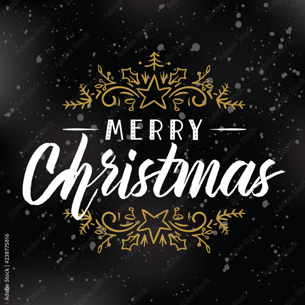 Fototapeta premium Merry Christmas typography.