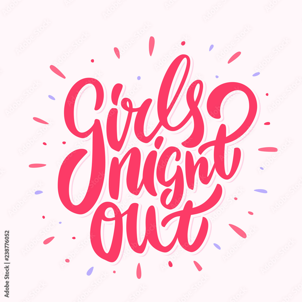 Girls night out. Bachelorette party vector banner.