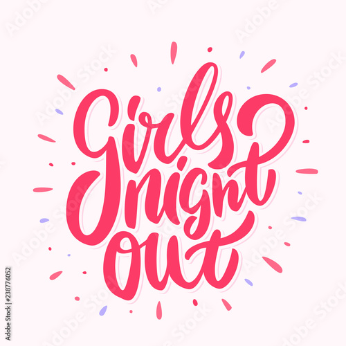 Girls night out. Bachelorette party vector banner.