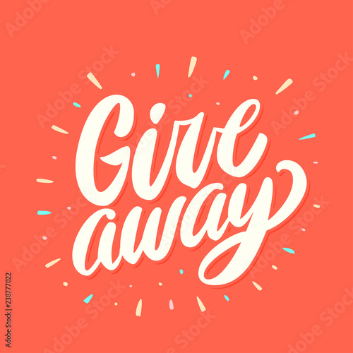 Giveaway banner. Lettering.
