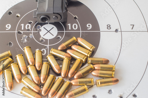 pistol, ammunition, target, weapon,  gun,