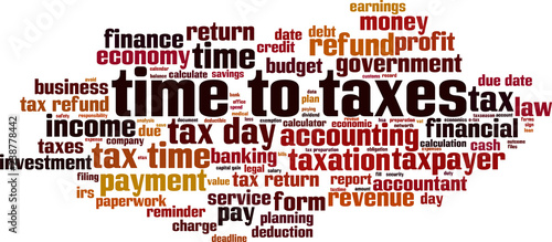 Time to taxes word cloud