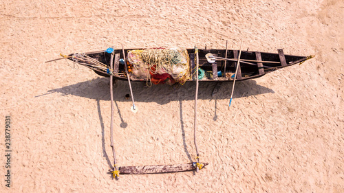 fishermans boat on beach