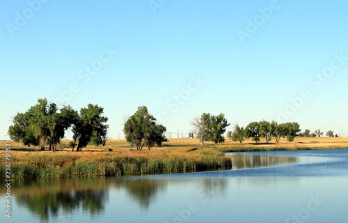 Colorado landscape on Ladora Lake in Rocky Mountain Arsenal National Wildlife Refuge