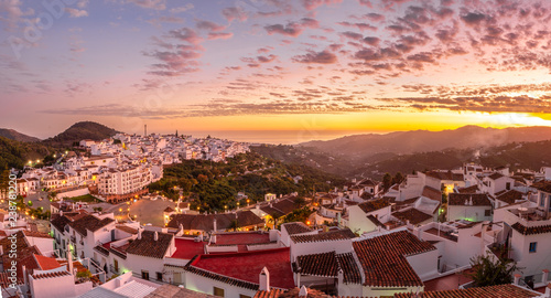 Views from the town of Frigiliana (Malaga) at sunset