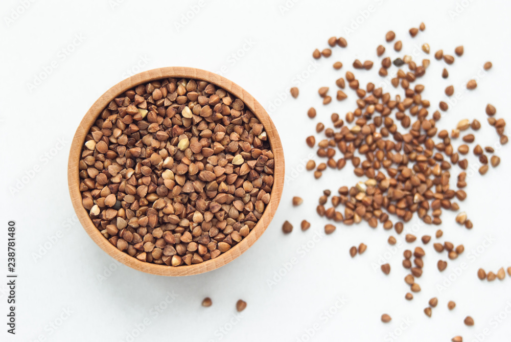 organic buckwheat isolated on white organic buckwheat isolated on white