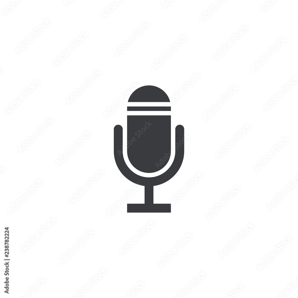 Microphone icon. Vector recorder symbol. Microphone shape. Record sign. Interface button. Element for design search app chat messenger or website Microphone icon. Vector recorder symbol. Microphone shape. Record sign. Interface button. Element for design search app chat messenger or website