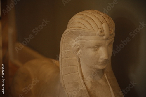 Antique white egypt statue figure detail