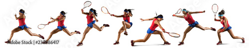 Female tennis player isolated